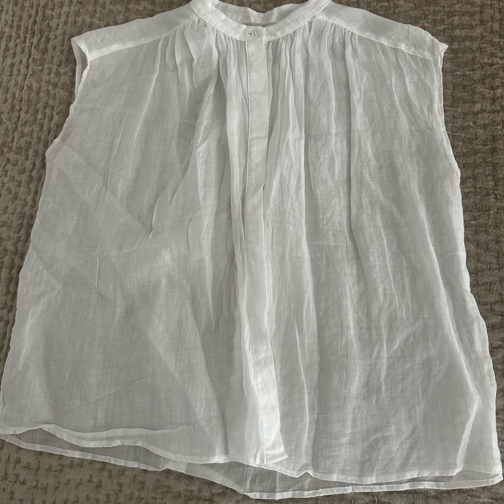 Banana Republic White Sheer Blouse